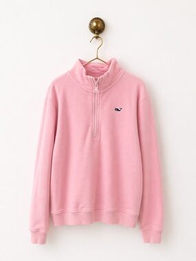 Vineyard Vines Pink quarter zip pullover sweater.  Girls, whale logo. Sz small.